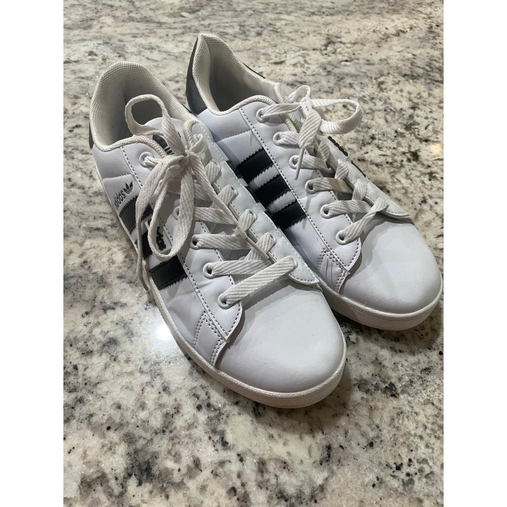 Adidas Grand Court Base Sneakers White Black Women US 7 Low Top Shoes